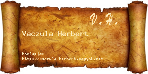 Vaczula Herbert névjegykártya